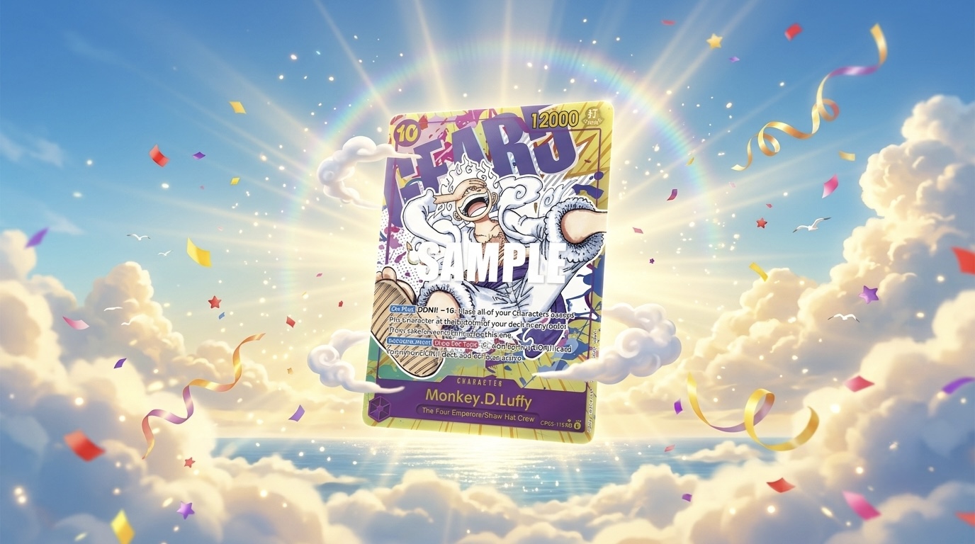 Carta Monkey D. Luffy OP05-119 Gear 5 in un cielo luminoso
