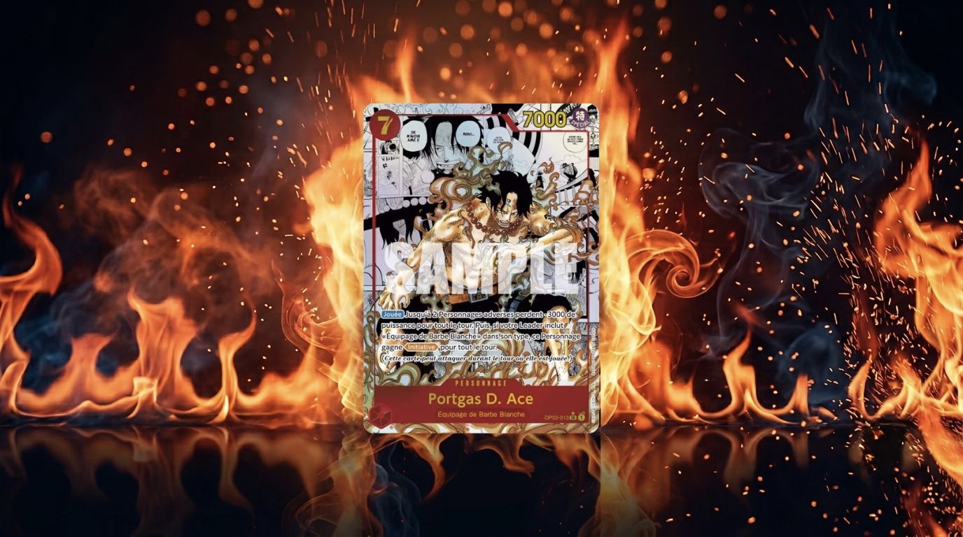Carte Portgas D. Ace OP02-013 de l'extension Paramount War du jeu de cartes One Piece